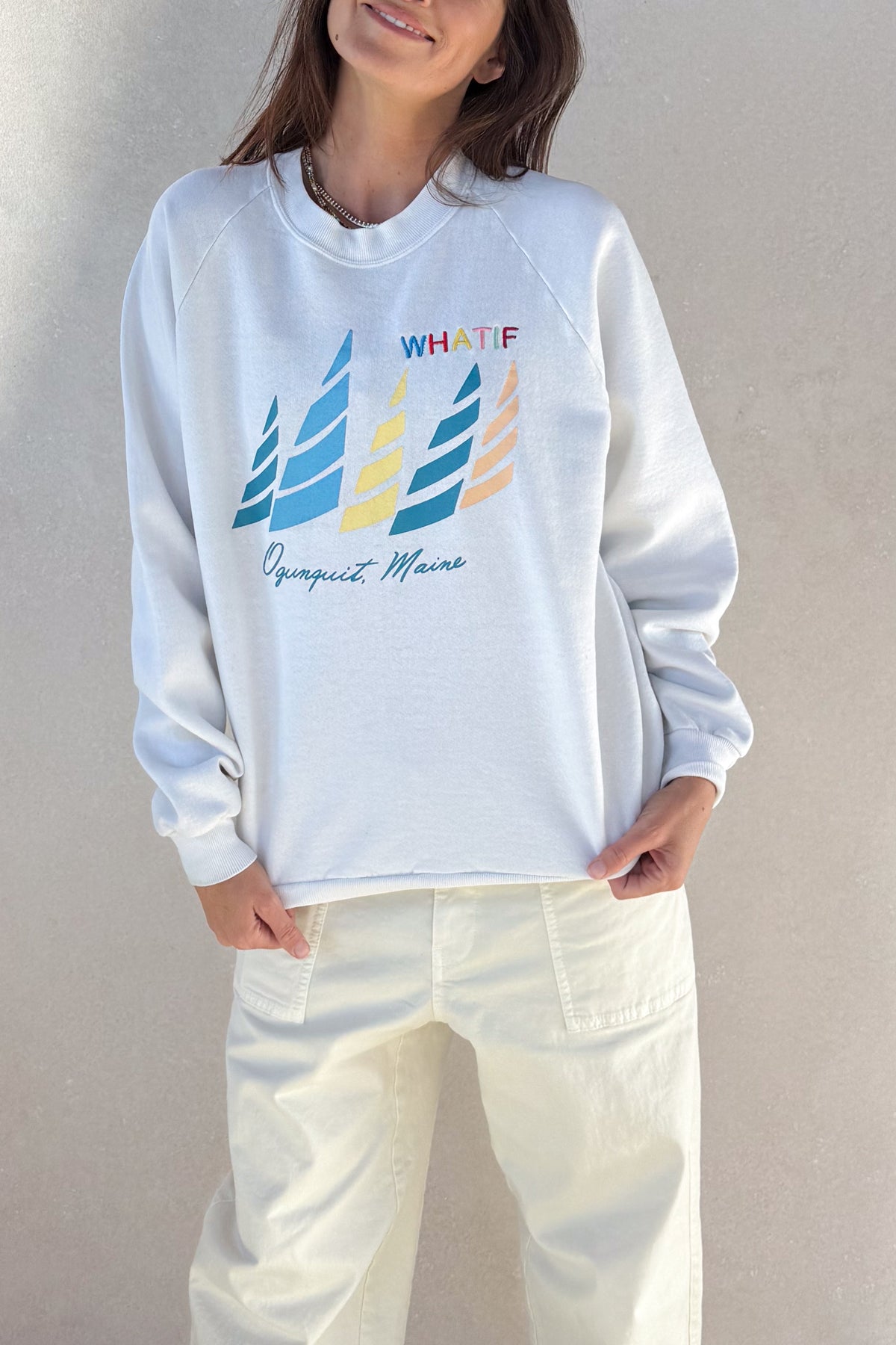Tourist What If "Maine" Sweatshirt - White S/M