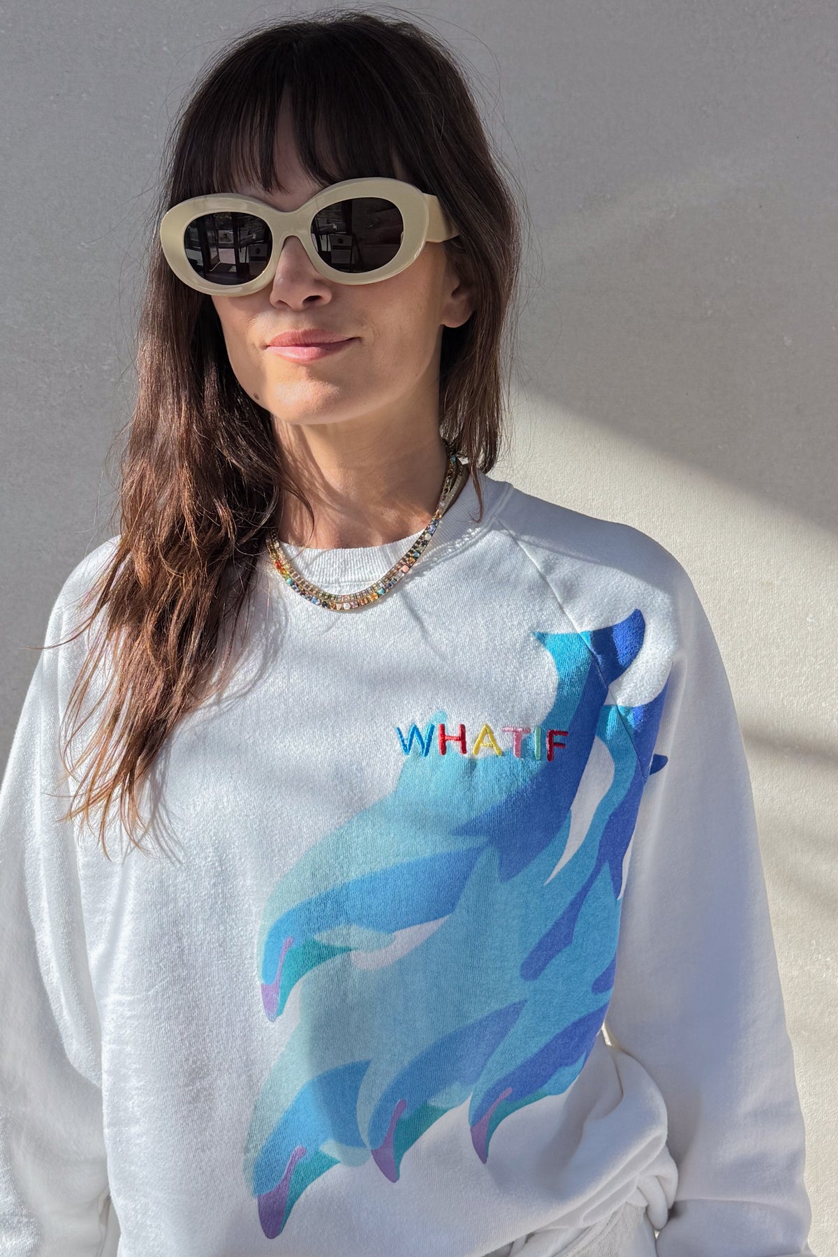 Tourist What If "Dolphin" Sweatshirt - White S/M