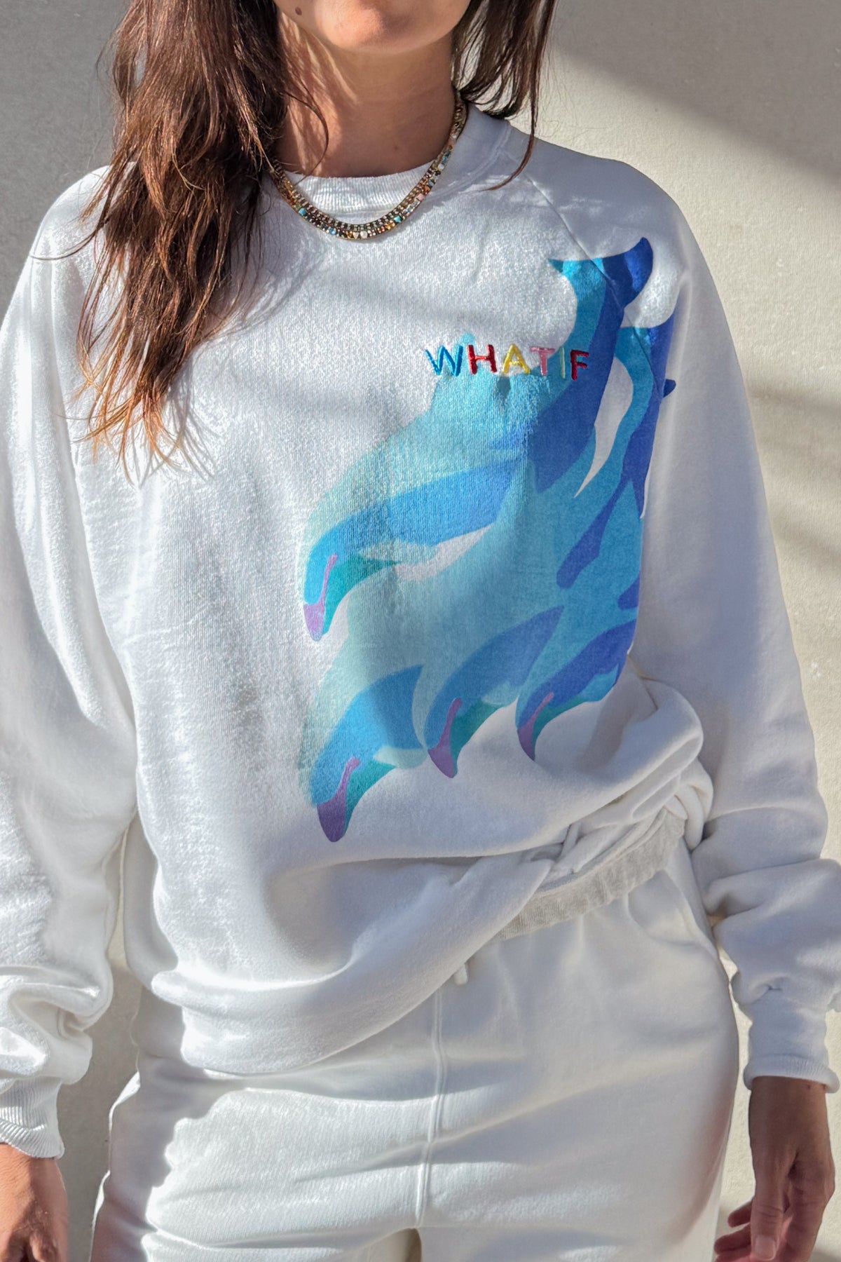 Tourist What If "Dolphin" Sweatshirt - White S/M