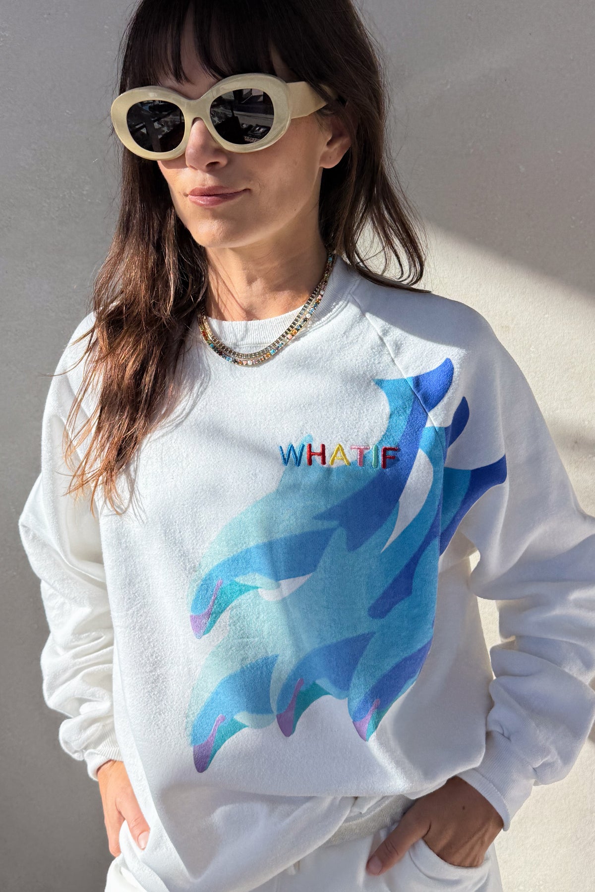 Tourist What If "Dolphin" Sweatshirt - White S/M