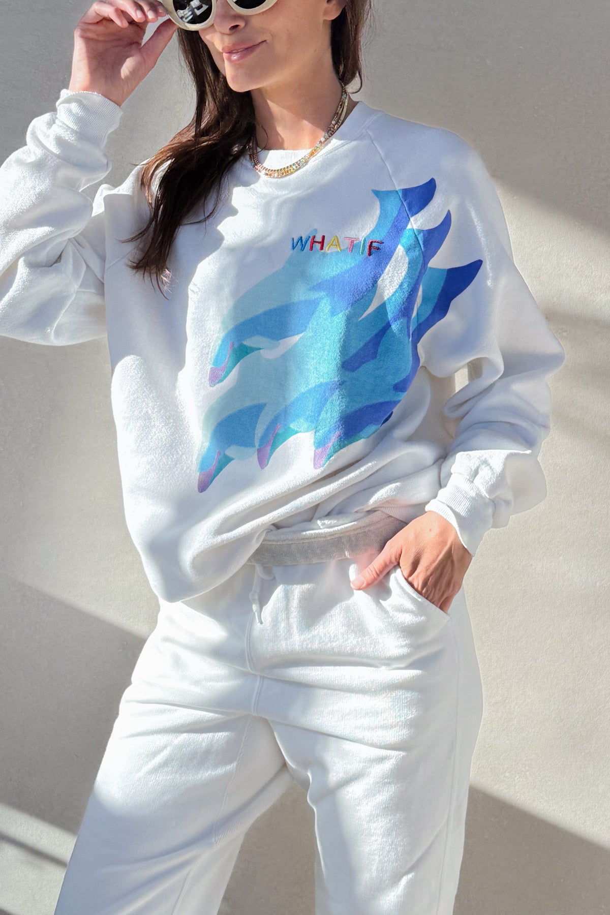 Tourist What If "Dolphin" Sweatshirt - White S/M