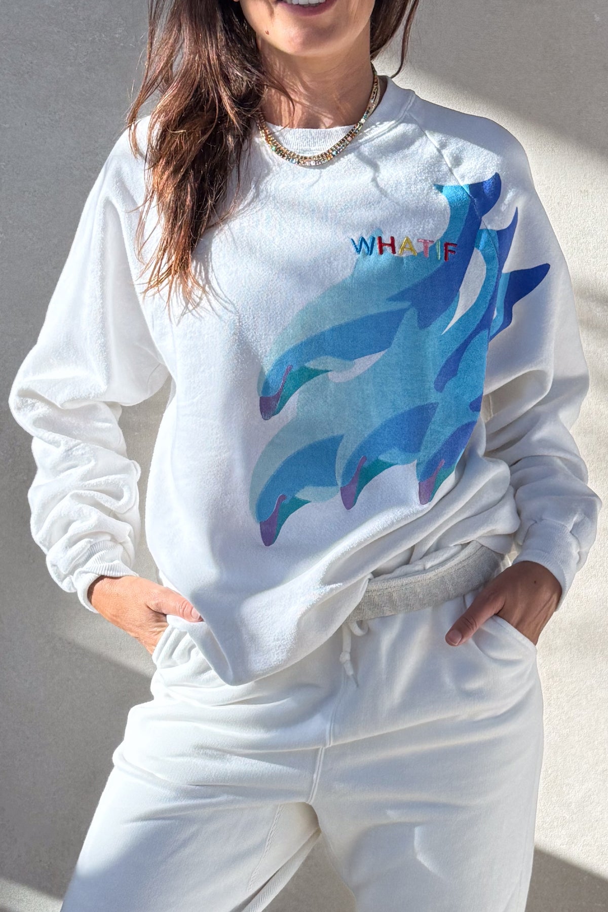 Tourist What If "Dolphin" Sweatshirt - White S/M