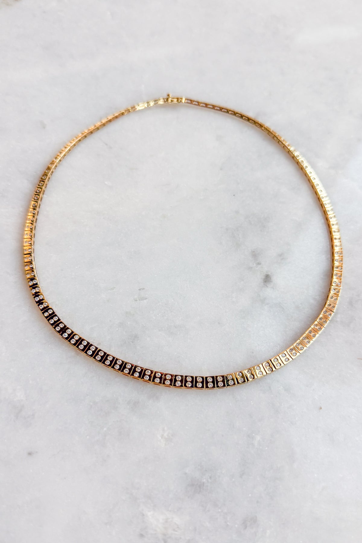 Double Diamond Leggo Tennis Necklace