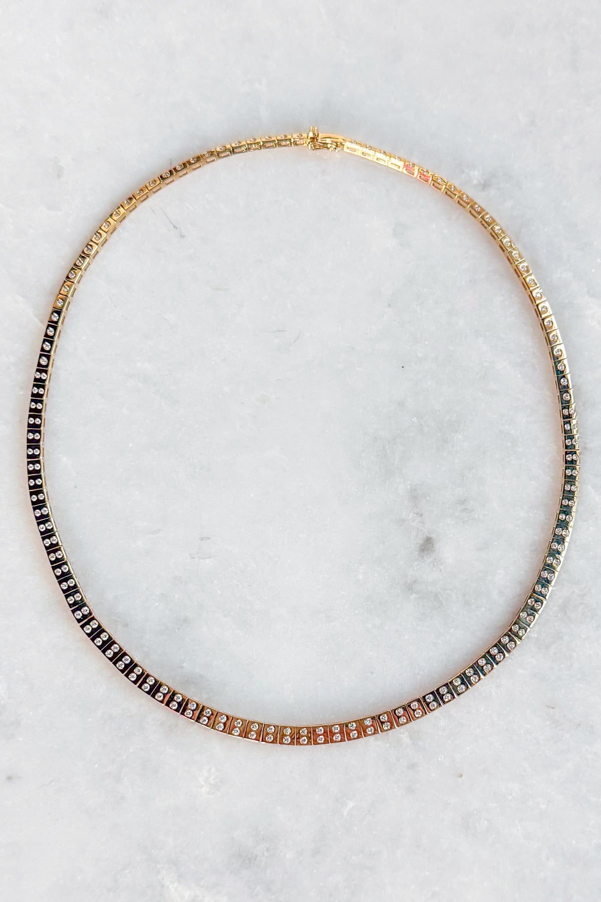 Double Diamond Leggo Tennis Necklace