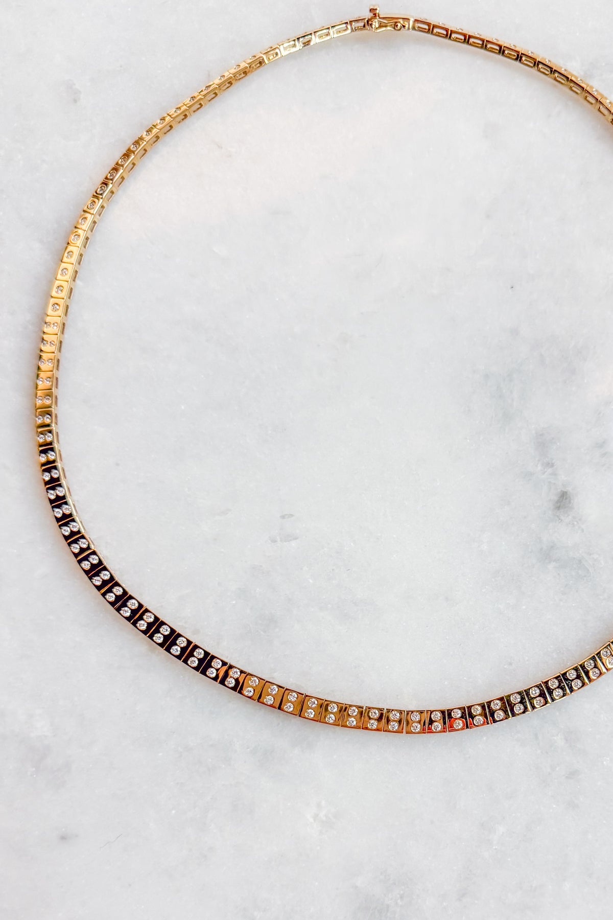 Double Diamond Leggo Tennis Necklace