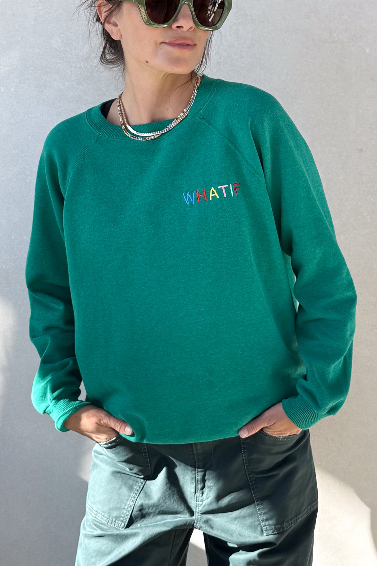 What If Sweatshirt - Emerald Green S/M