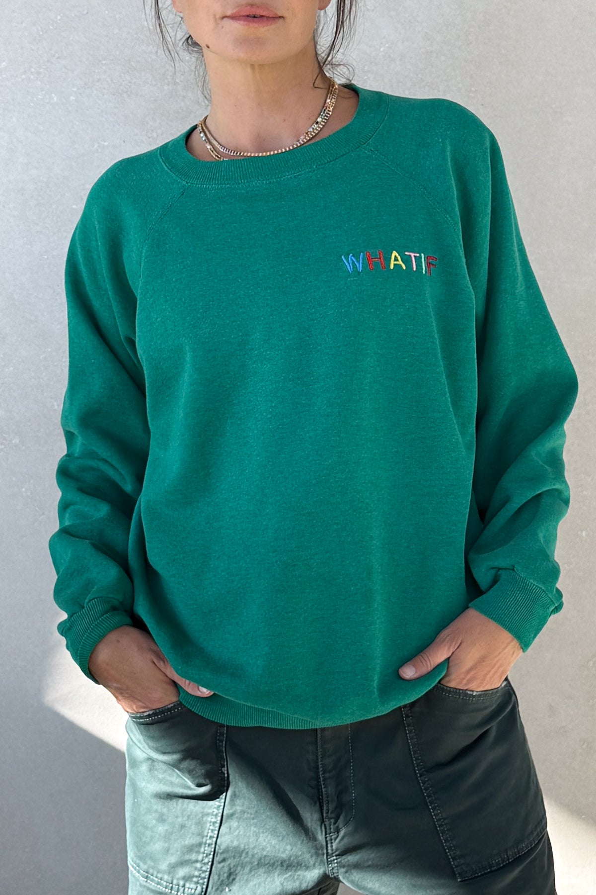 What If Sweatshirt - Emerald Green S/M