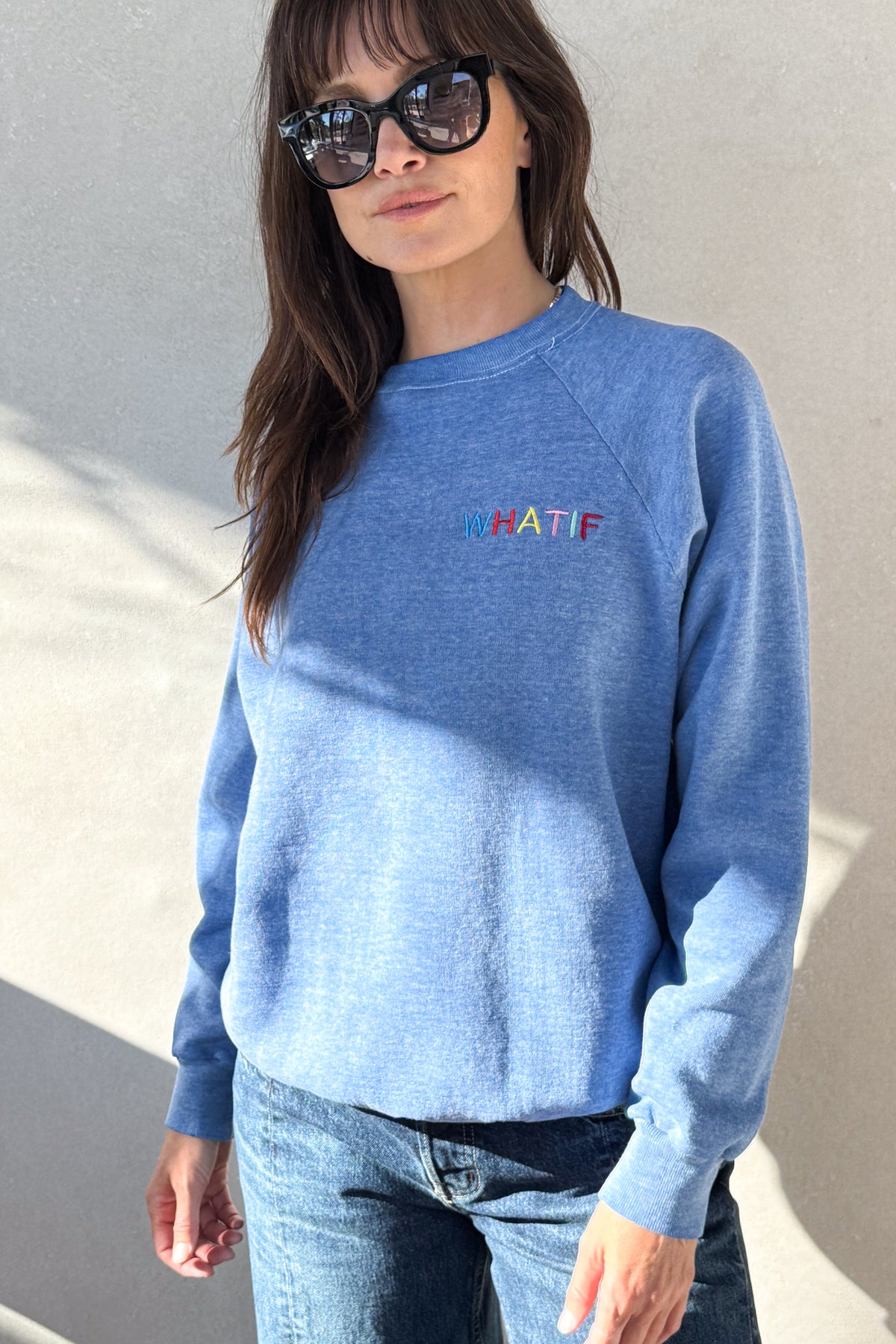 What If Sweatshirt - Heather Blue S