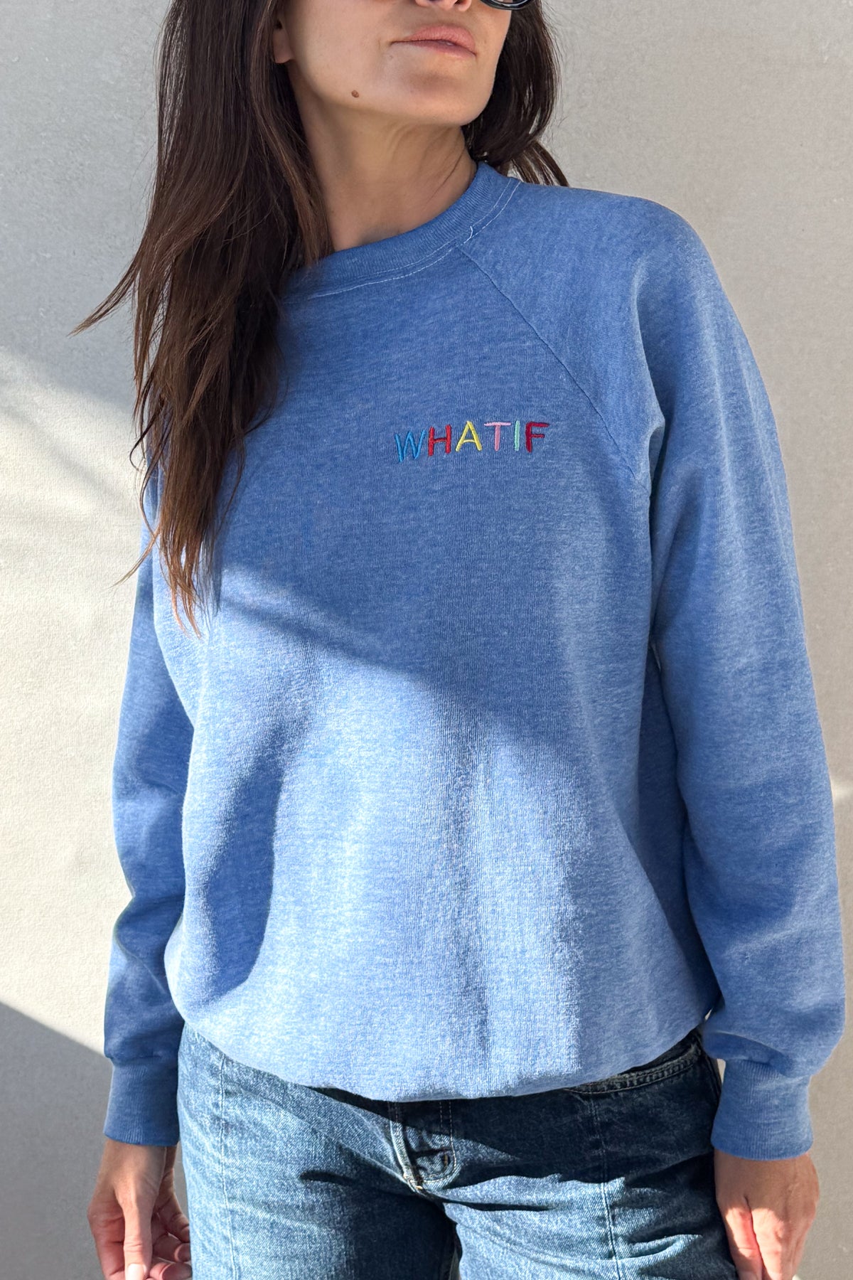 What If Sweatshirt - Heather Blue S