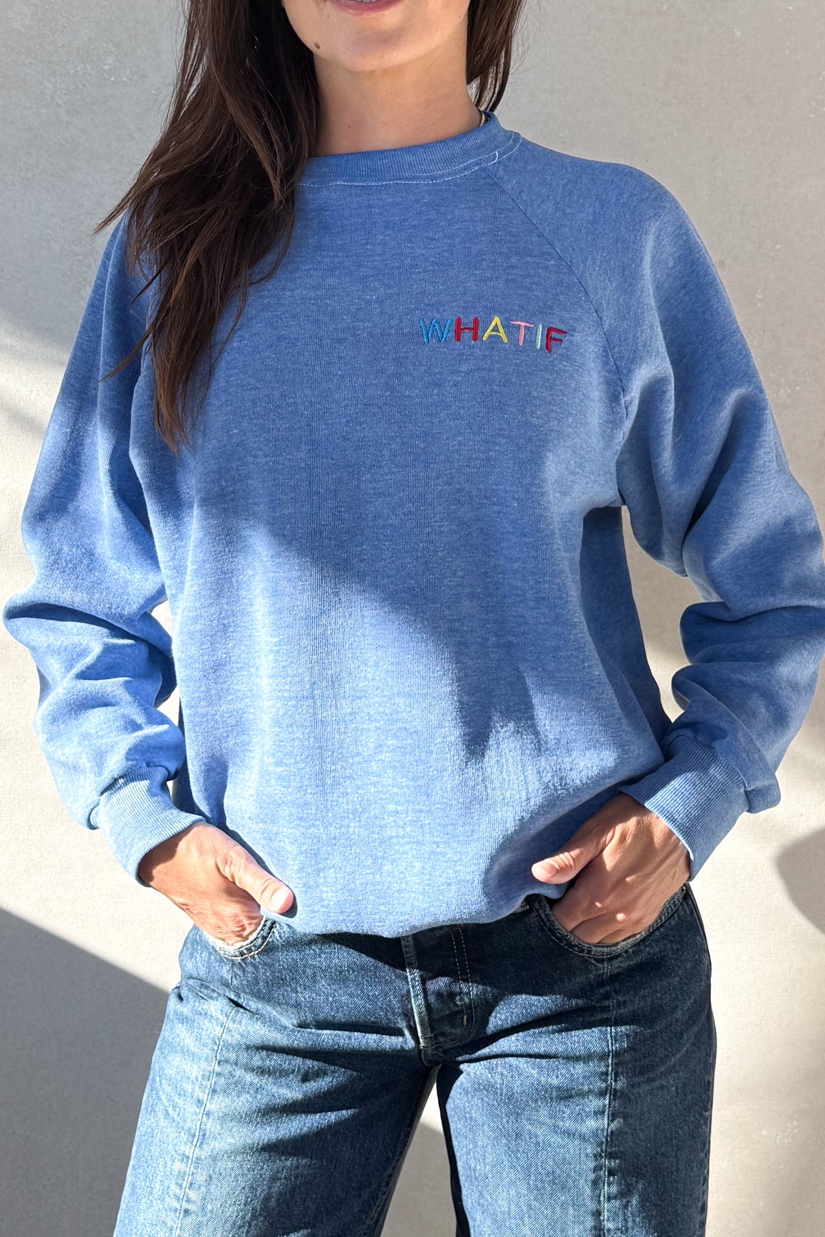 What If Sweatshirt - Heather Blue S