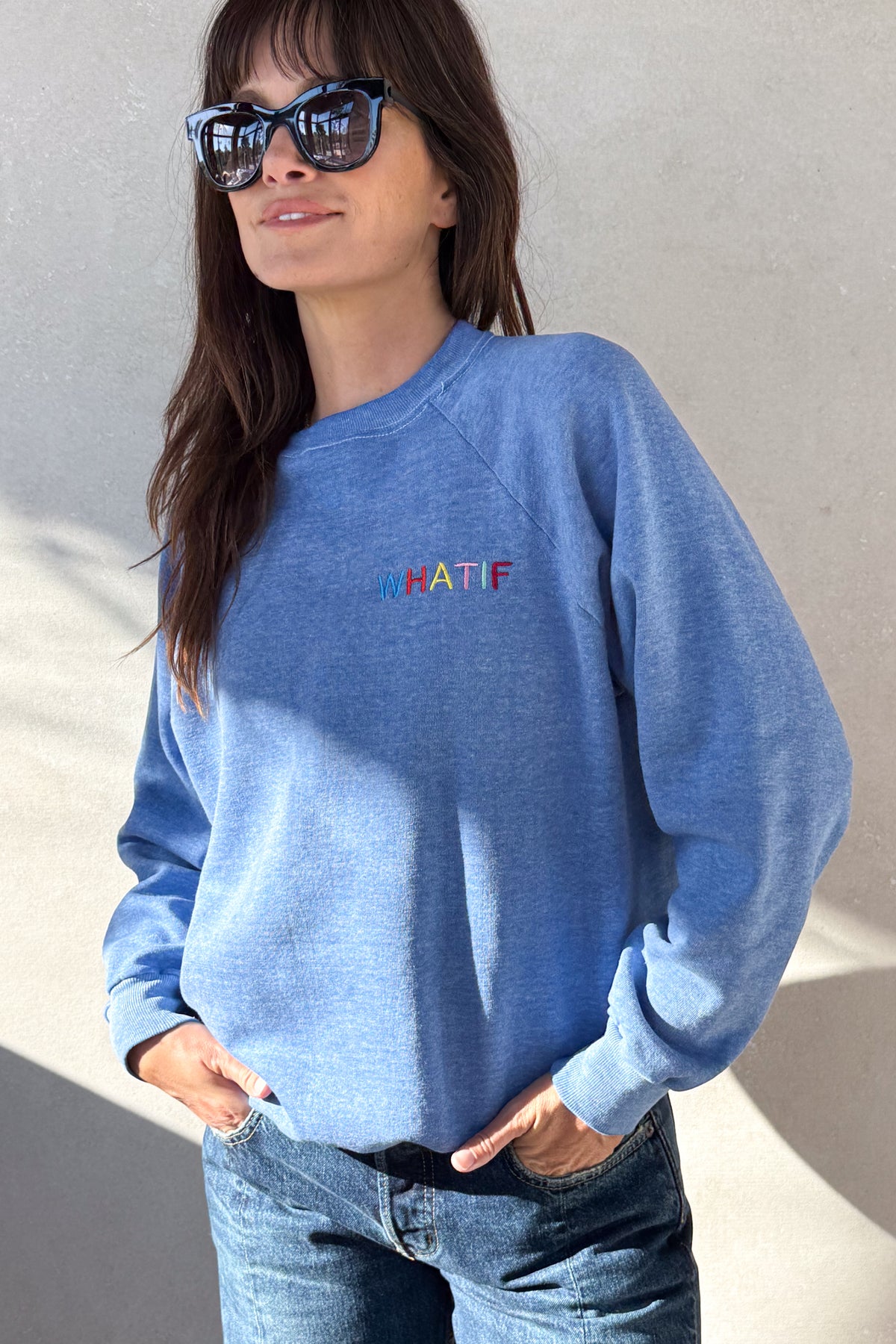 What If Sweatshirt - Heather Blue S