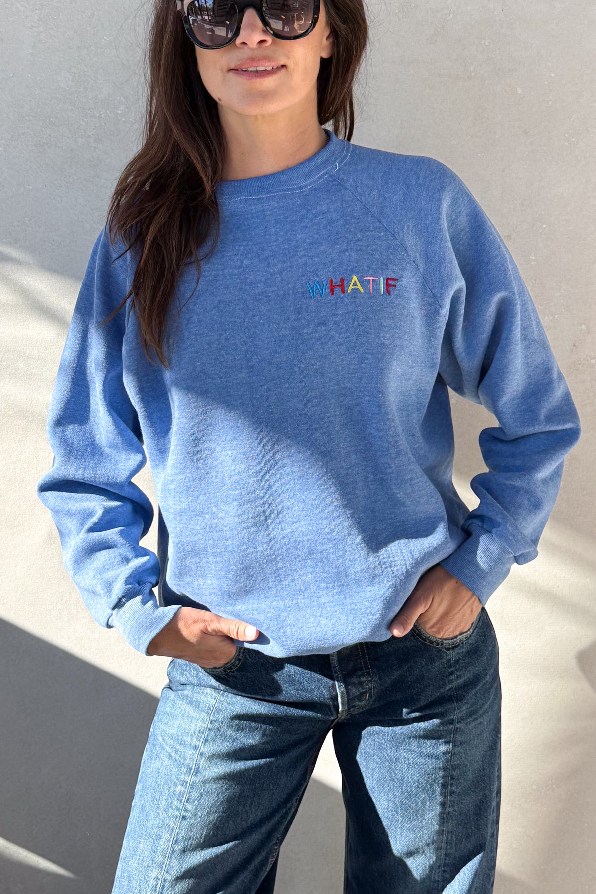 What If Sweatshirt - Heather Blue S