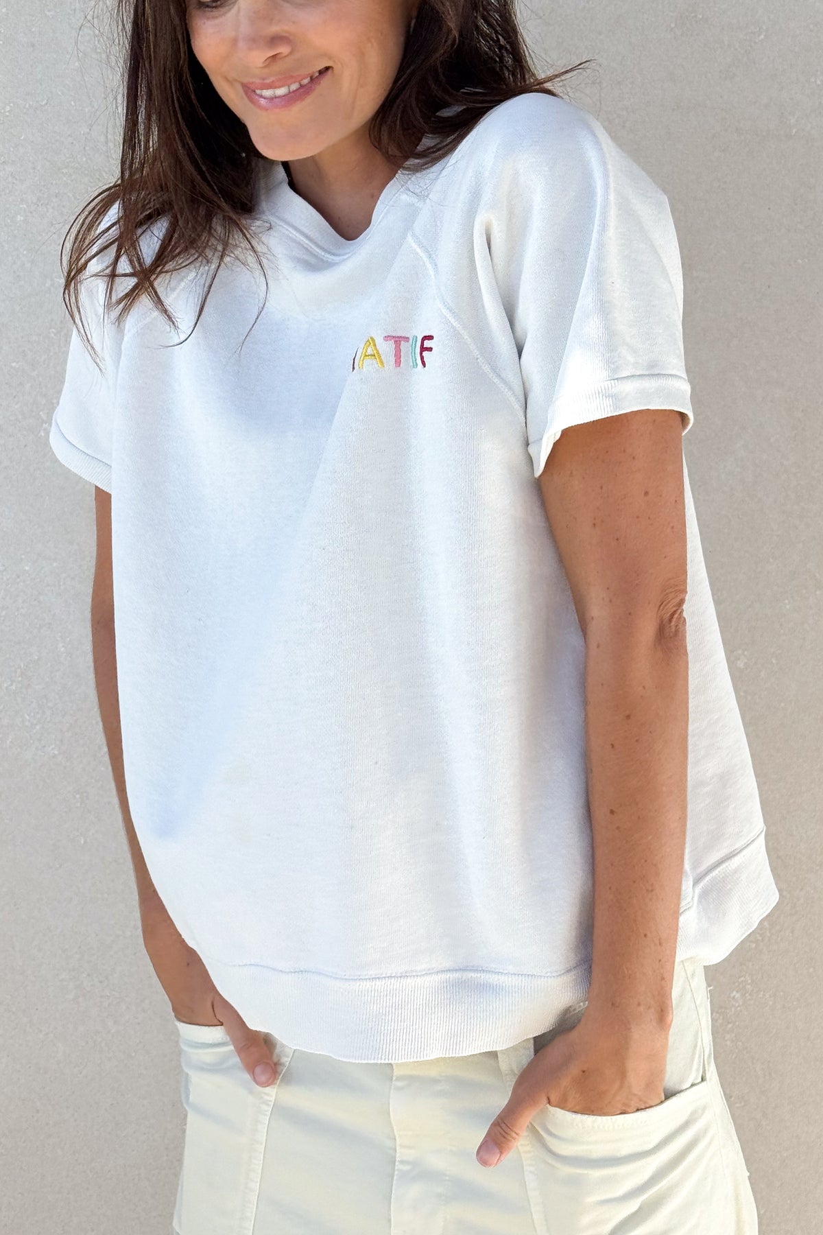 What If Short Sleeve Sweatshirt - White S/M