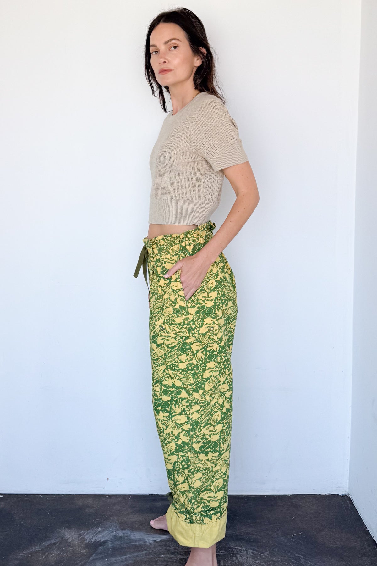 【BAON】[unisex] Paple Summer Pigment Cargo Wide Pants Summer Cargo Pant
