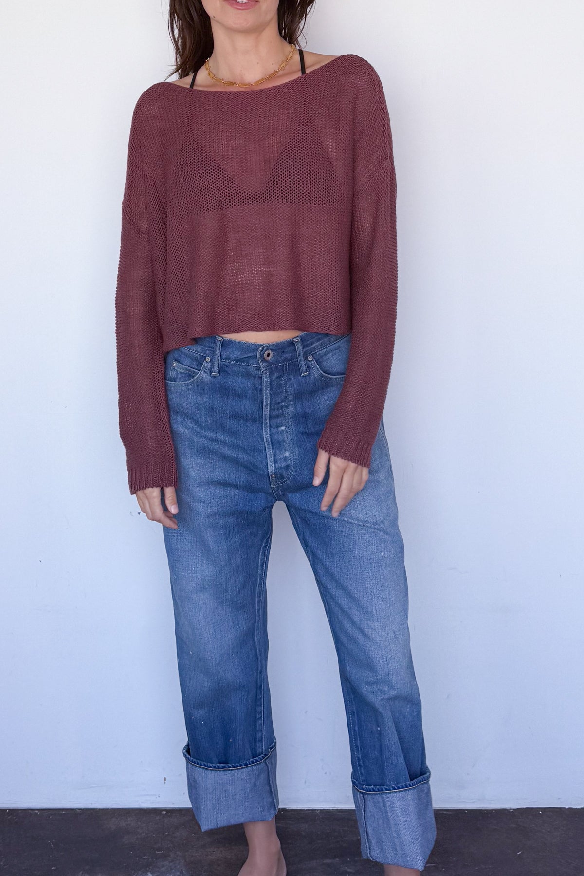【COSYHARU】AS Look Linen Knit Linen Open Knit Sweater – SUNROOM