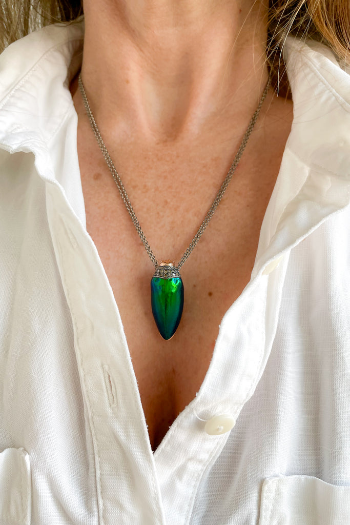 Scarab Wing Necklace