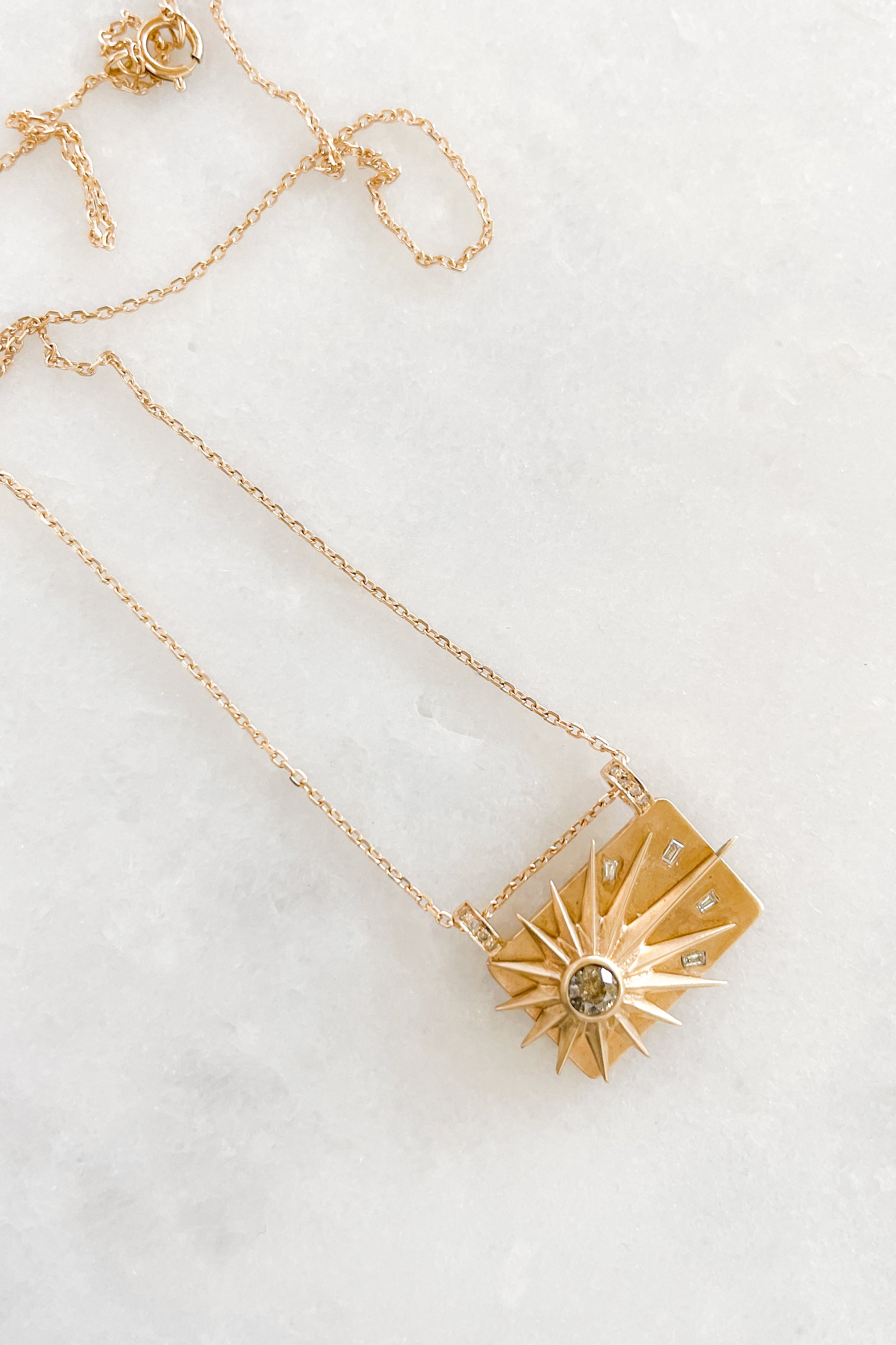 Full Sun & Diamonds Plate Necklace