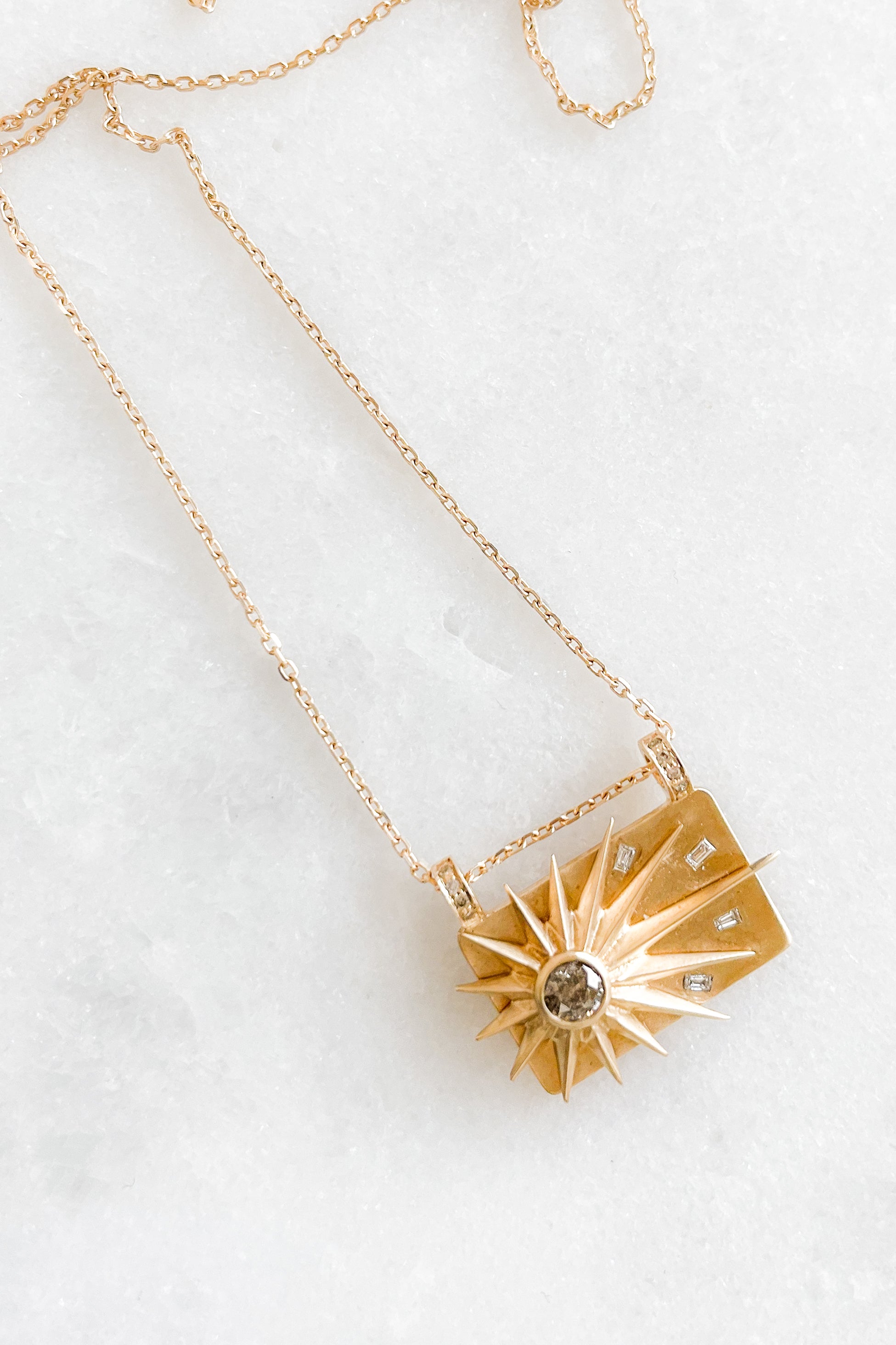 Full Sun & Diamonds Plate Necklace