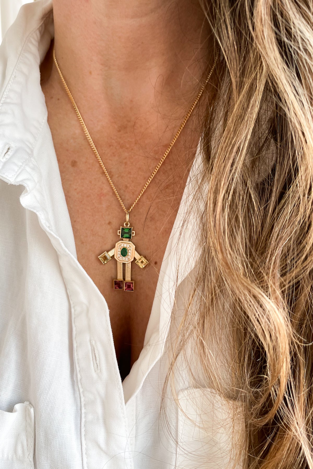 Disco Robot Necklace