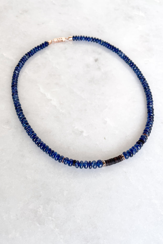 Kyanite & Coco Shell Puka Necklace
