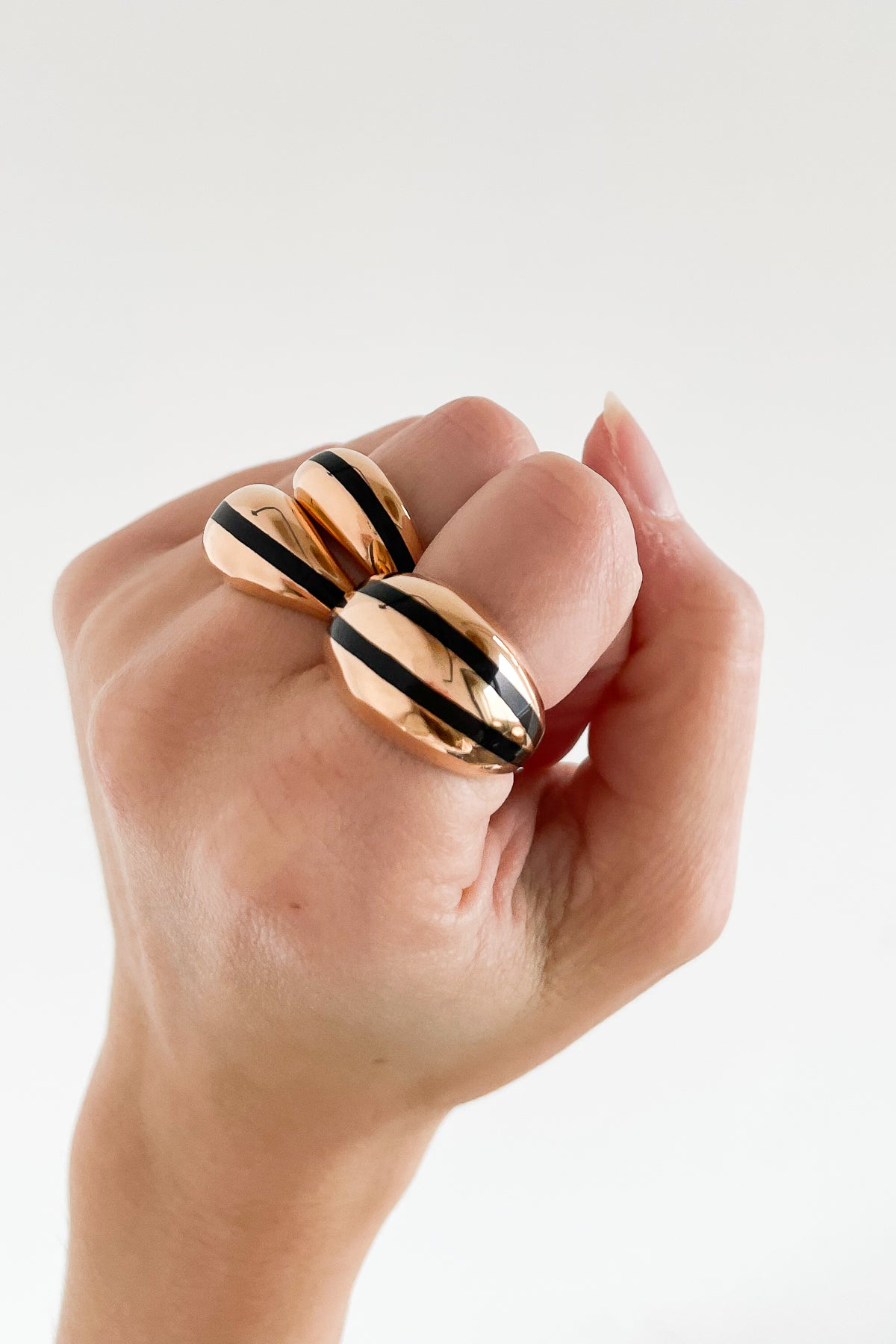 Enamel Stripe Dome Ring