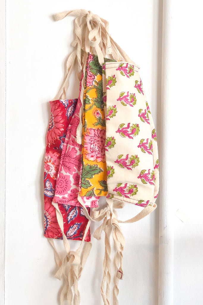 Yellow Floral Cotton Face Mask