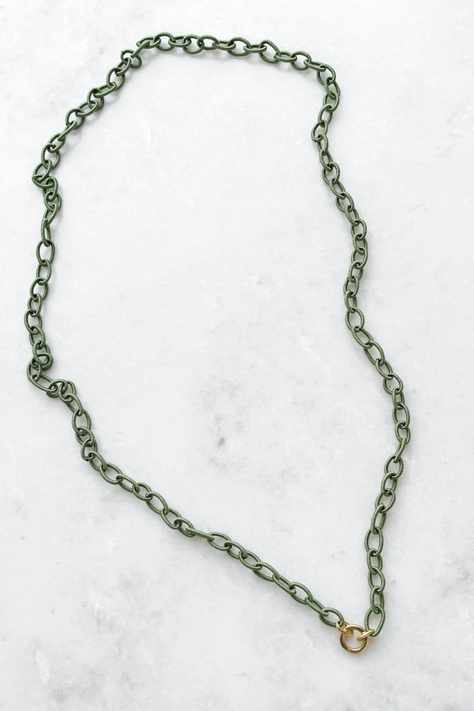 Sage Silk Link Necklace