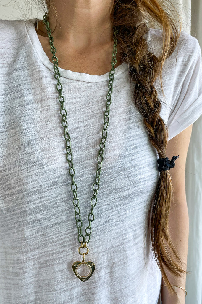 Sage Silk Link Necklace